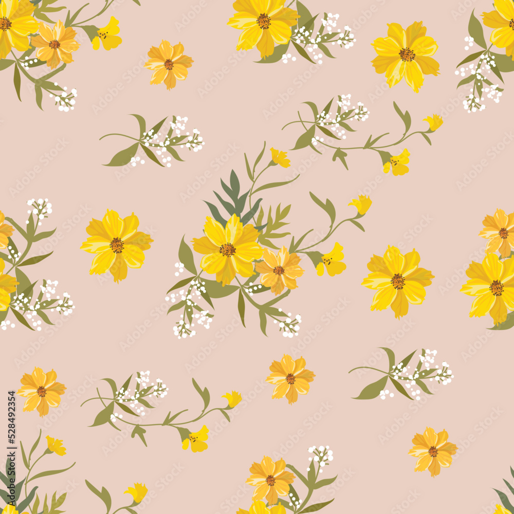 Yellow flowers seamless pattern Yellow flowers seamless pattern