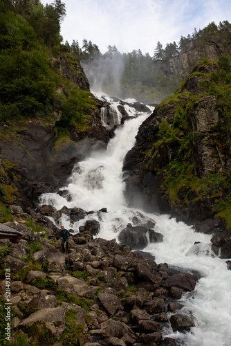 Amazing waterfalls near Odda village in Norway  Latefossen  Espelandsfossen  Vidfossen