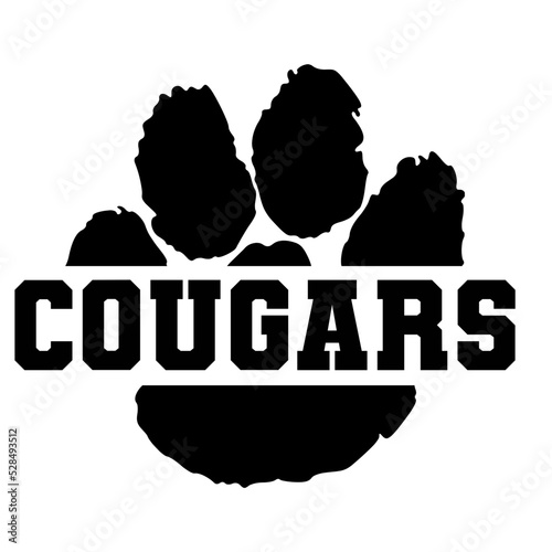 Cougars vector, Paw Svg, School Pride, Monogram vector, Cut for Cricut and Silhoutte,