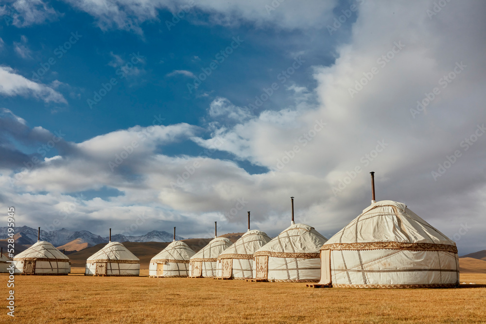 Fototapeta premium Yurts in the steppes of Kyrgyzstan