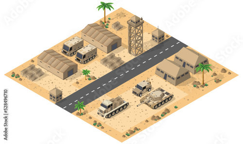 Module base camp object element for building design army armed