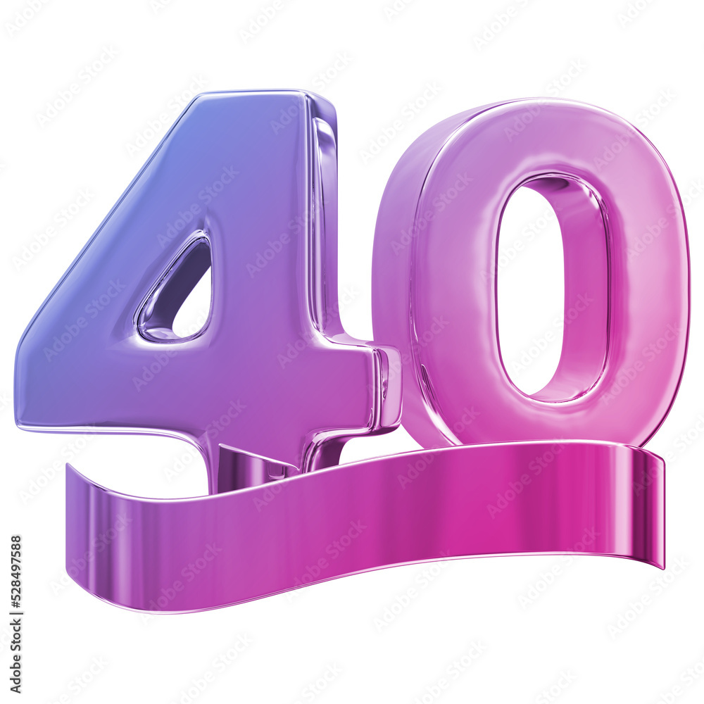 Happy Anniversary Number 3d render