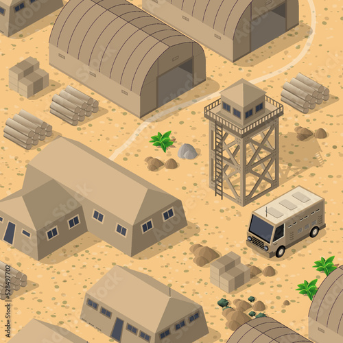 Background 3D illustration army armed troop isometric armed military