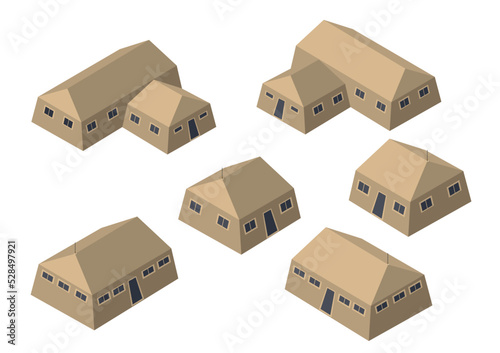 Set of army armed troop isometric armed military transport objects