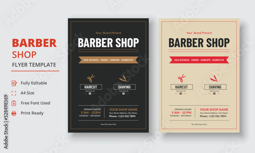 Barber Shop Flyer Template, Salon Flyer Template, Beauty Salon Flyer and poster leaflet template design