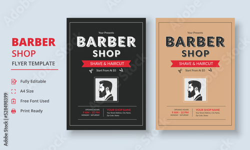 Barber Shop Flyer Template, Salon Flyer Template, Beauty Salon Flyer and poster leaflet template design