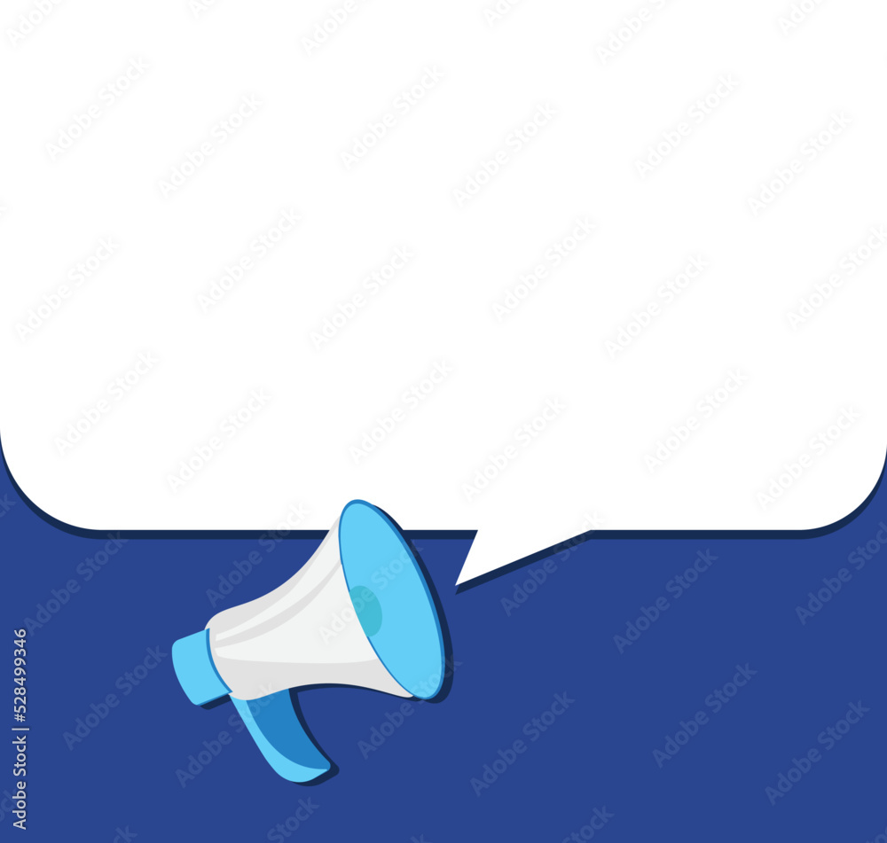 Megaphone with speech bubble, vector illustration Megaphone with speech bubble, vector illustration