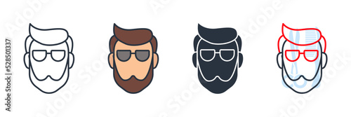 hair cut icon logo vector illustration. gentle man smooth haircut symbol template for graphic and web design collection