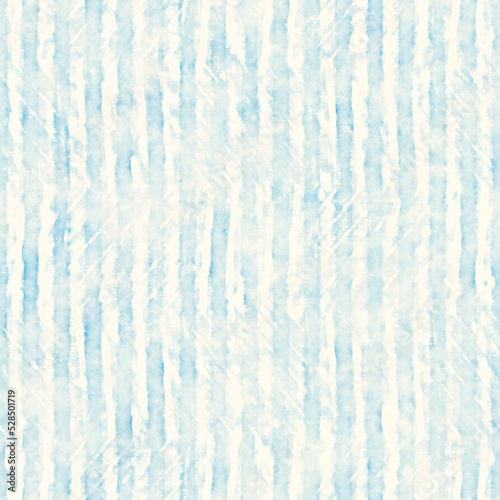 Tonal Blue Watercolor-Dyed Effect Textured Striped Pattern