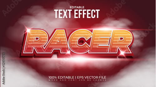 Tela Red racer text effect style
