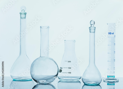 Photo of biochemistry glassware experiment