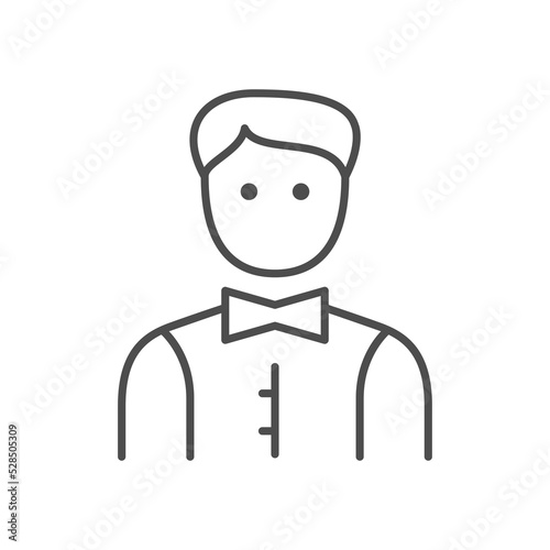 Casino croupier line outline icon