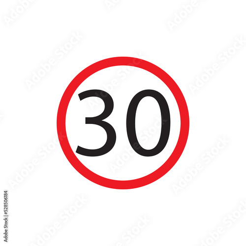 Speed limit 30, Speed Sign vector background