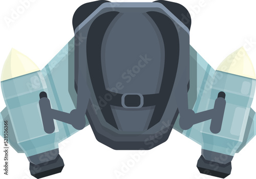 Fire jetpack icon cartoon vector. Rocket boost. Start up