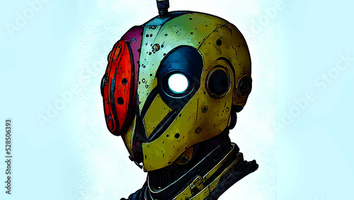 cartoon android with only one eye