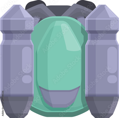 Acceleration jetpack icon cartoon vector. Jet boost. Career action