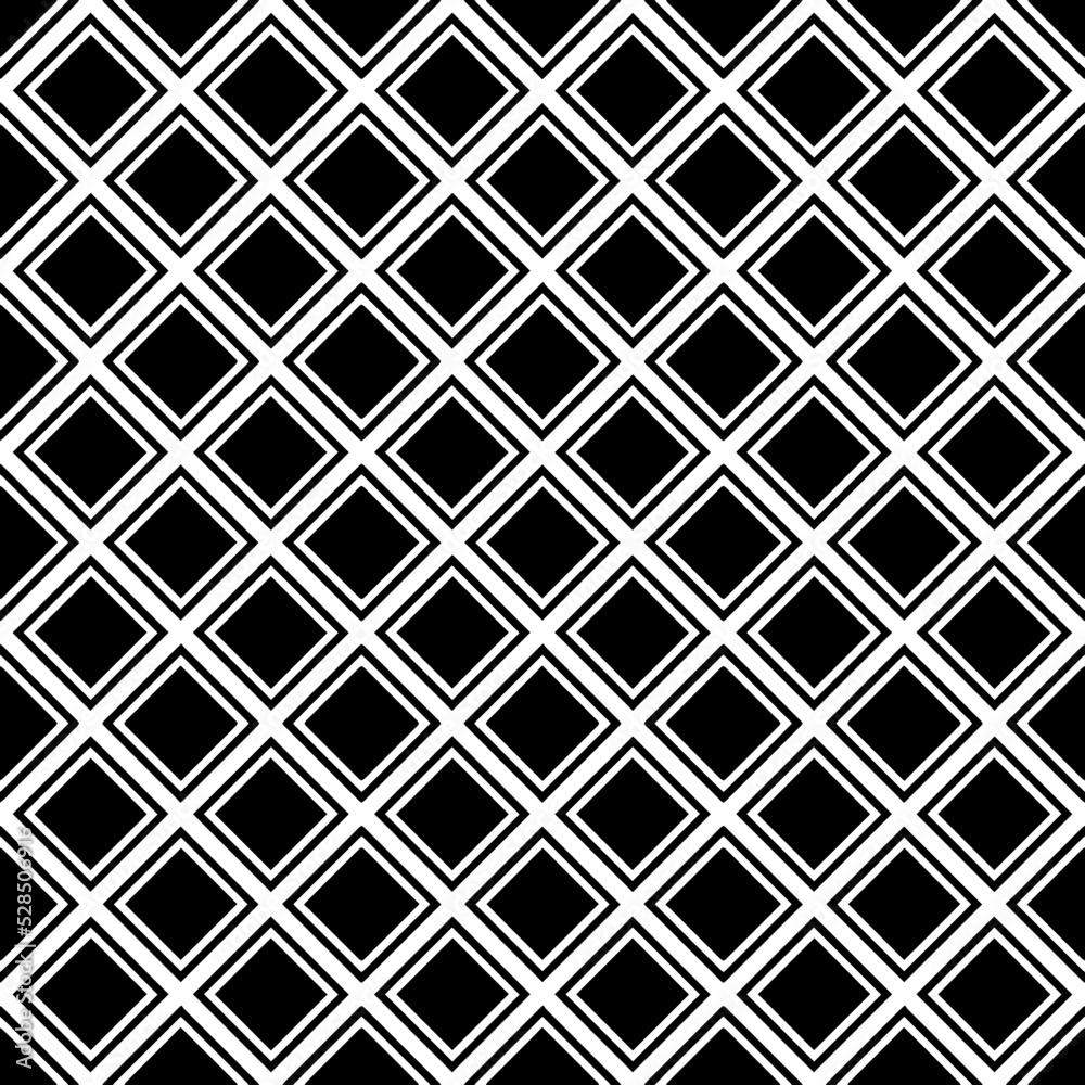 Black and white seamless pattern texture. Greyscale ornamental graphic design. Mosaic ornaments. Pattern template. Vector illustration. EPS10.