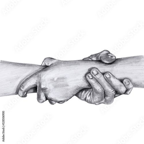 Hand drawn hands on transparent background - PNG format.