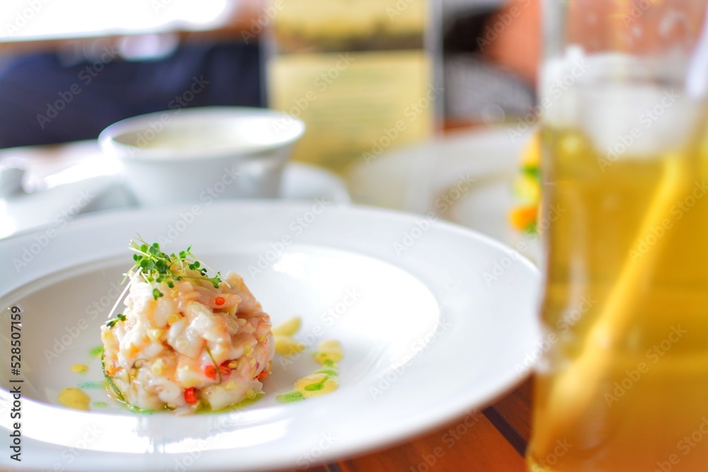 Shrimp Tartare (tartare di gamberi) served at Indonesian restaurant Shrimp Tartare (tartare di gamberi) served at Indonesian restaurant