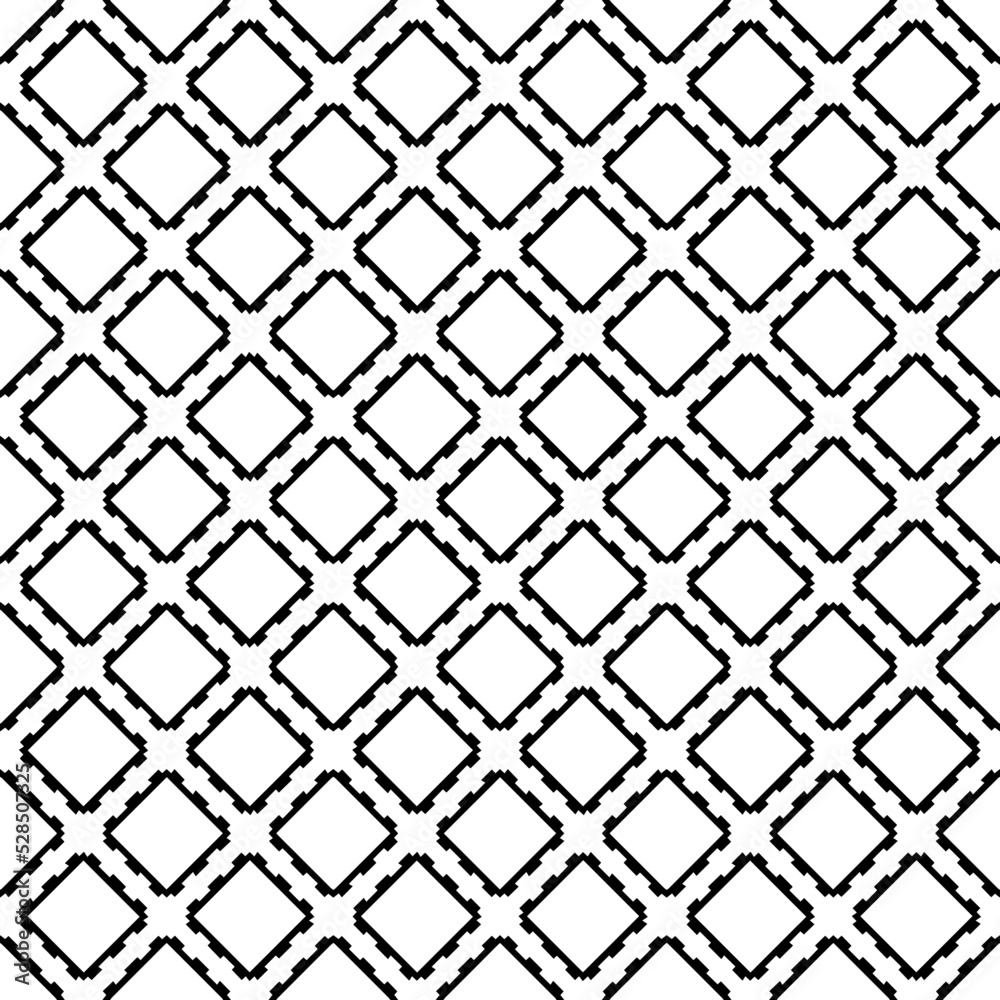 Fototapeta premium Black and white seamless pattern texture. Greyscale ornamental graphic design. Mosaic ornaments. Pattern template. Vector illustration. EPS10.