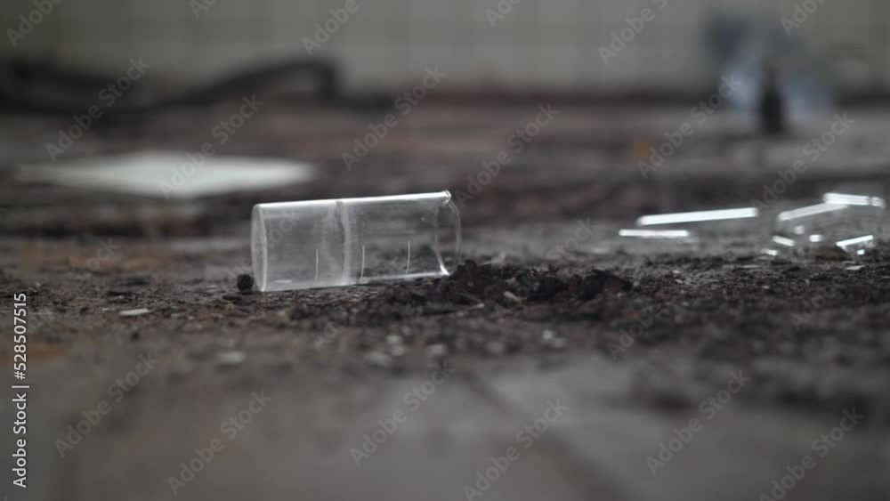 stalker man walking in a ruined chemistry lab, horror, fear concept, radiation survivor in apocalypse stalker man walking in a ruined chemistry lab, horror, fear concept, radiation survivor in apocalypse