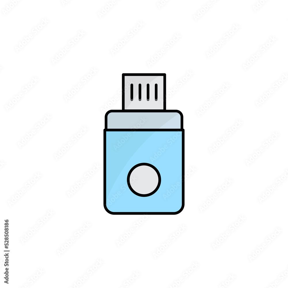 USB Flashdisk icon. Icon related to electronic, technology. Lineal color icon style, colored. Simple design editable USB Flashdisk icon. Icon related to electronic, technology. Lineal color icon style, colored. Simple design editable