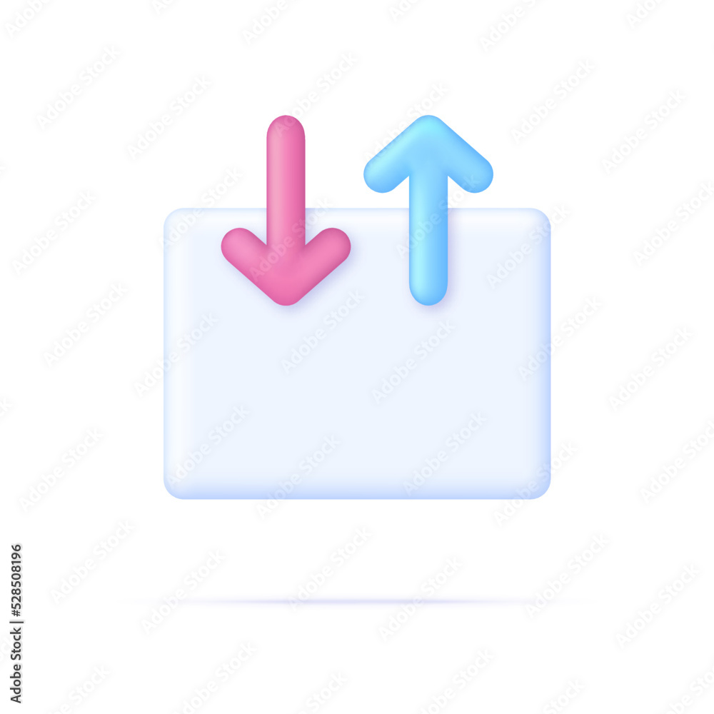 3D Arrow icon isolated on white background. Modern vector in 3d style. 3D Arrow icon isolated on white background. Modern vector in 3d style.