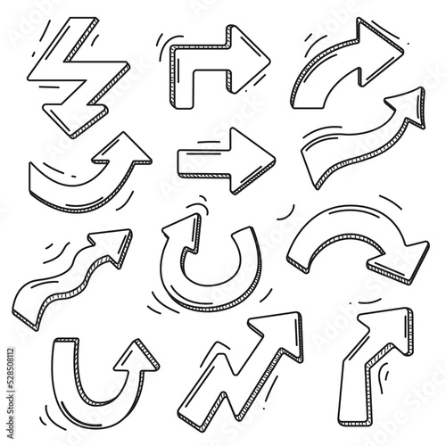 Set arrow icons set in black. Arrow vector collection. Isolated background. 