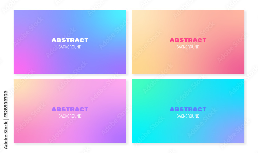 Naklejka premium Set of gradient backgrounds in bright colors for projects with horizontal orientation. For web and print.