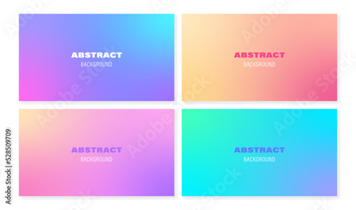 Set of gradient backgrounds in bright colors for projects with horizontal orientation. For web and print.