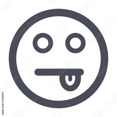 Happy smiley face or emoticon line art icon for apps and websites
 photo