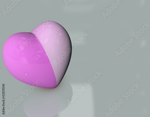 PINK HEART LOVE 3D SOFT SHINY BLURRY