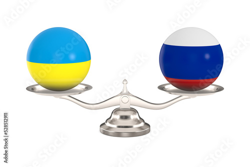 Two balls with flag Russia,...