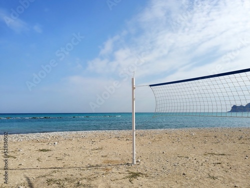 A net with the sea in the background
