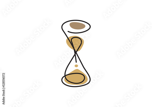 Hourglass one line drawing vector design