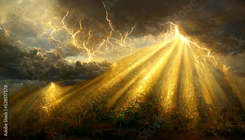 dramatic gold light background