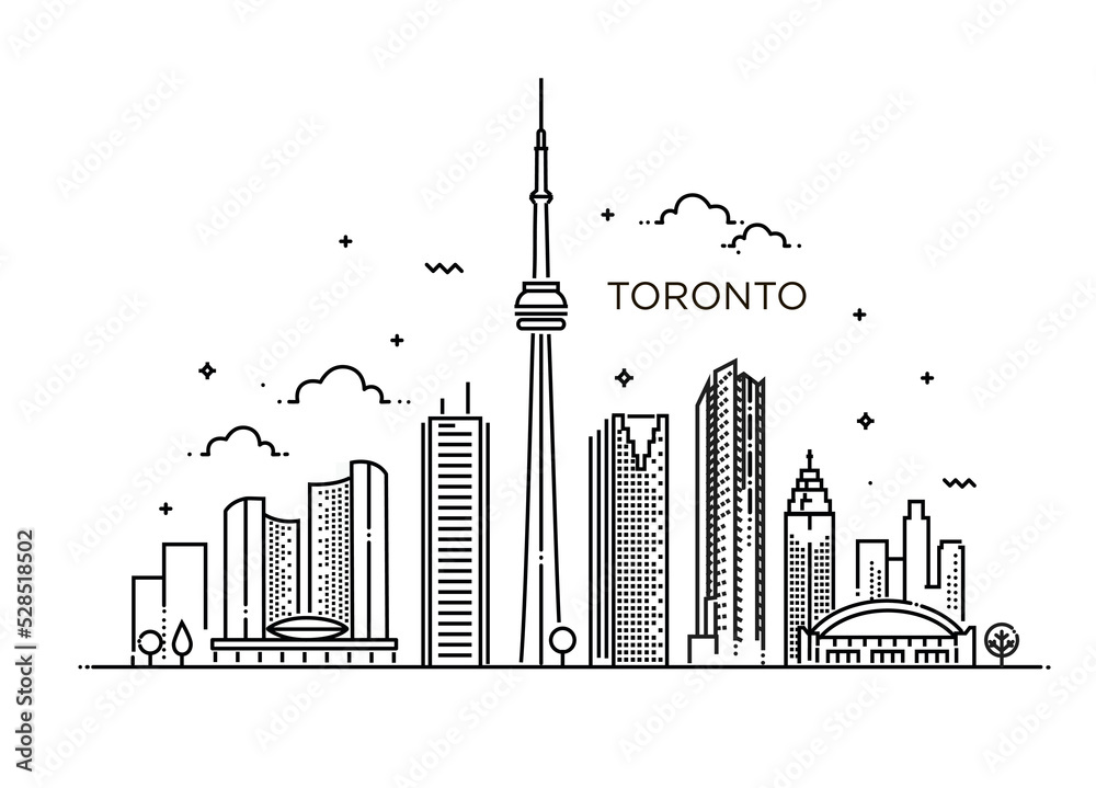 Fototapeta premium Toronto, Line Art Vector illustration