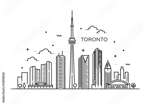 Toronto, Line Art Vector illustration