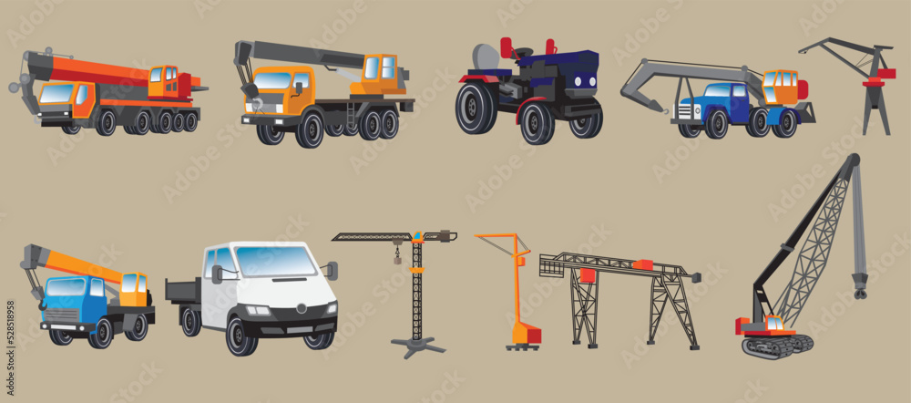 Naklejka premium crane and truck