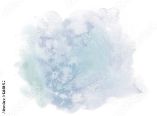 Abstract gray-blue watercolor on a white background. Hand-drawn painting.