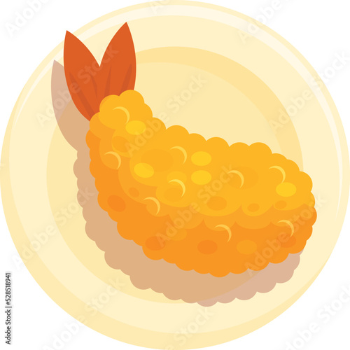 Fry tempura icon cartoon vector. Fried tempura. Cooking prawn photo