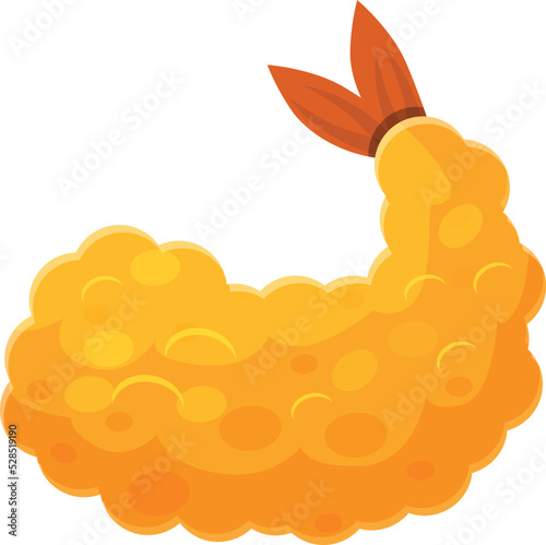 Cutlet tempura icon cartoon vector. Fried shrimp. Cooking fry