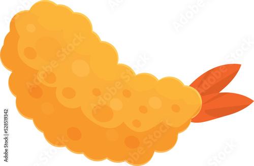 Pork tempura icon cartoon vector. Shrimp fried. Fish cutlet