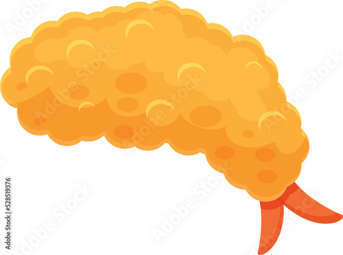 Japan tempura icon cartoon vector. Fried shrimp. Prawn dish