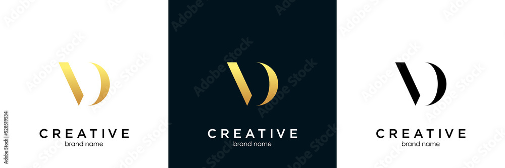 Initial based modern and minimal Logo. VD DV letter trendy fonts ...