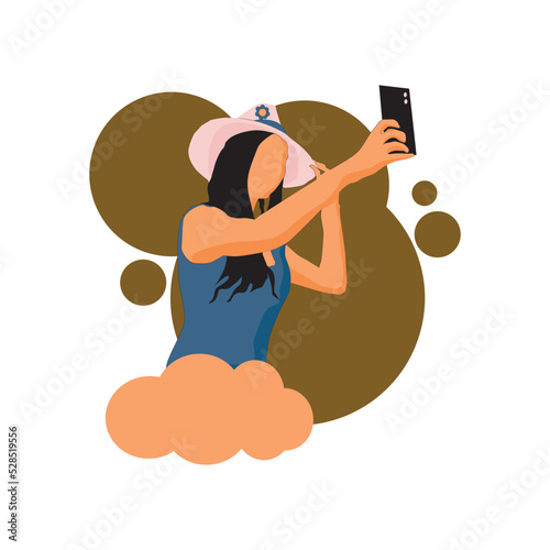 Female taking a selfie with a smartphone
