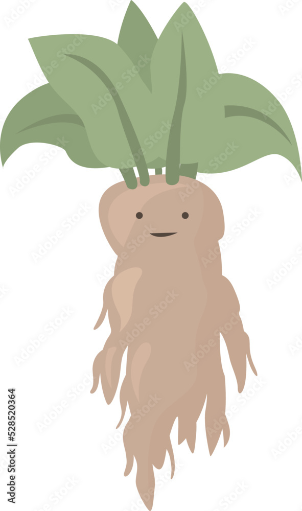 Plant mandrake icon cartoon vector. Green leaf. Ancient magic Plant mandrake icon cartoon vector. Green leaf. Ancient magic