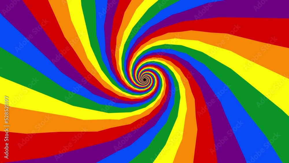 LGBTQ Pride Month abstract colorful motion background stripes rotation. Seamless looping. Video animation Ultra HD 4K 3840x2160, Rainbow color rotation animation, Rainbow LGBT pride flag