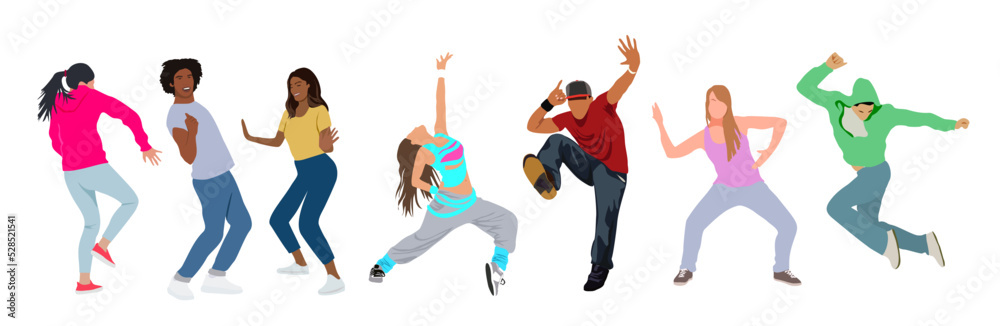 Person people vector illustration dance party woman and man. Happy