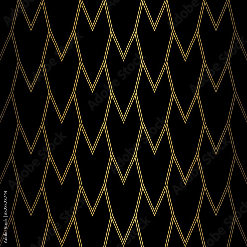 Art Deco Pattern. Vector background in 1920s style. Gold black texture